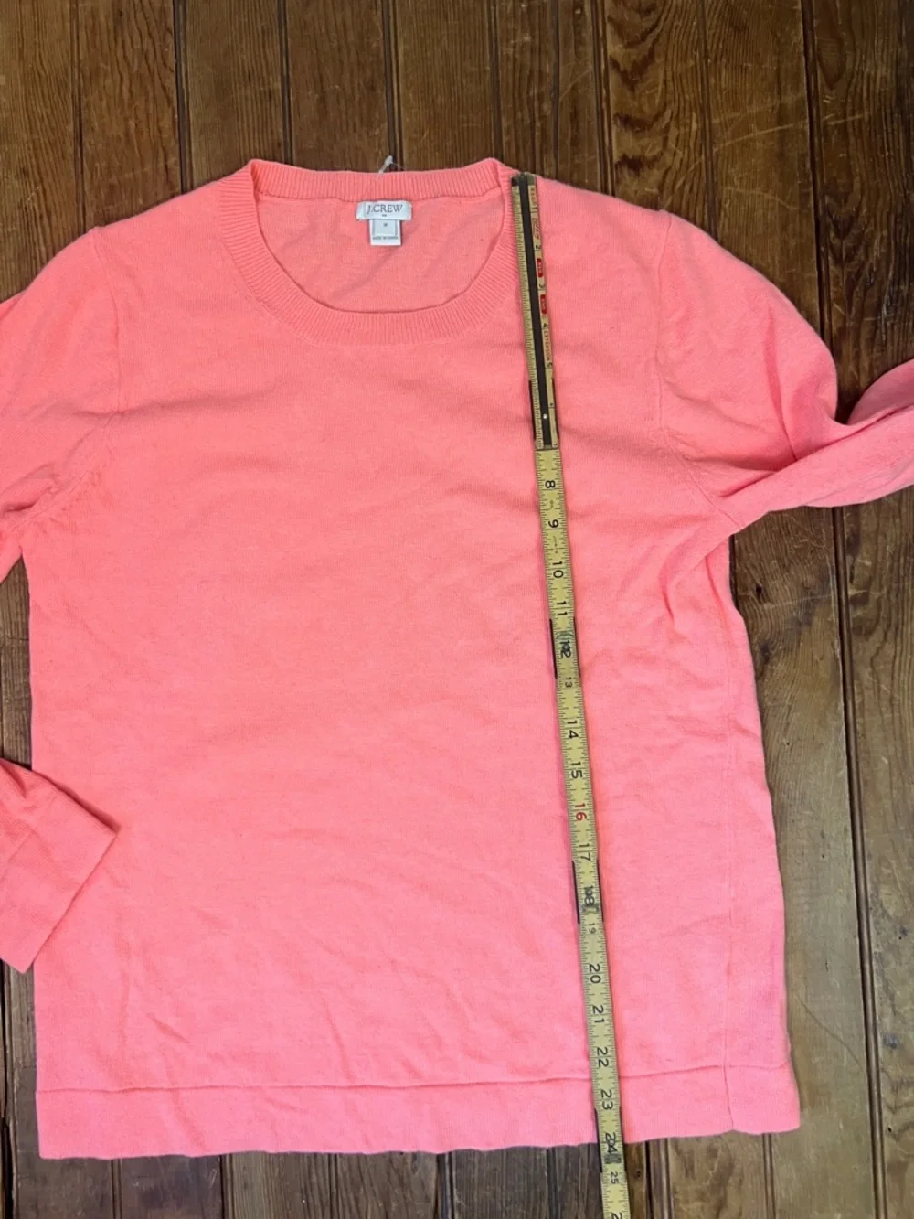 J. Crew women’s Coral/Pink Crewneck Sweater lightweight cotton wall blend